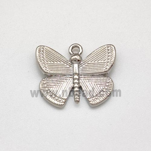 Copper Butterfly Pendant Platinum Plated