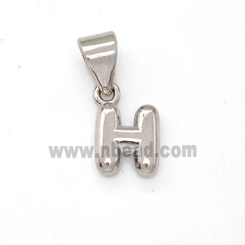 Copper Letter-H Pendant Platinum Plated