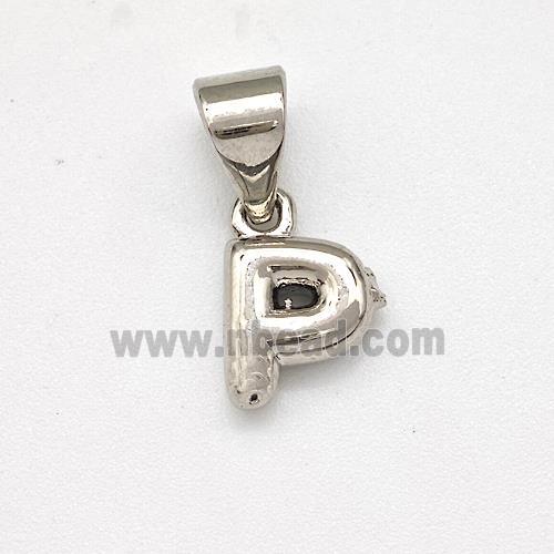 Copper Letter-P Pendant Platinum Plated