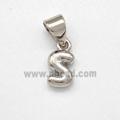 Copper Letter-S Pendant Platinum Plated