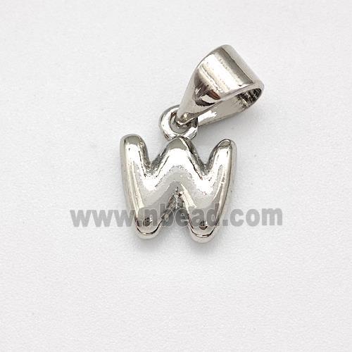 Copper Letter-W Pendant Platinum Plated