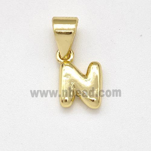 Copper Letter-N Pendant Gold Plated