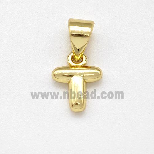 Copper Letter-T Pendant Gold Plated