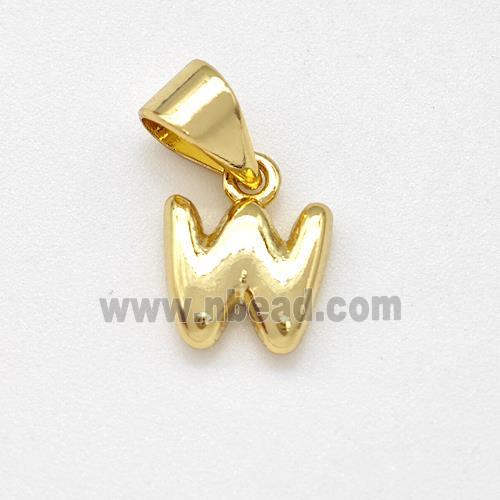 Copper Letter-W Pendant Gold Plated