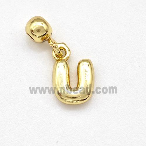 Copper Letter-U Pendant Gold Plated