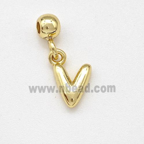 Copper Letter-V Pendant Gold Plated