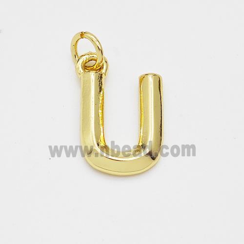 Copper Letter-U Pendant Gold Plated