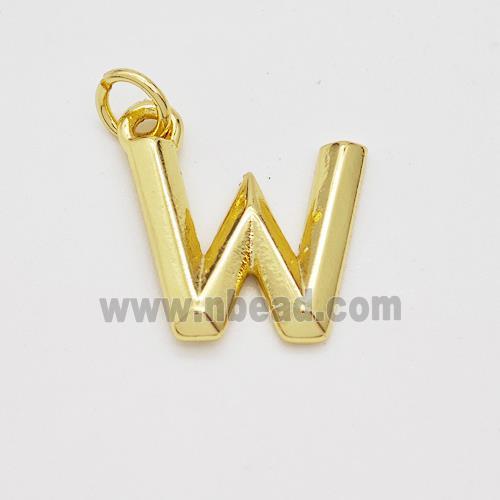 Copper Letter-W Pendant Gold Plated