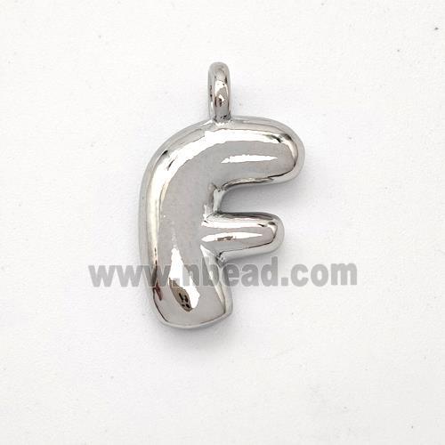 Copper Letter-F Pendant Platinum Plated