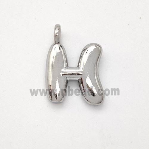 Copper Letter-H Pendant Platinum Plated