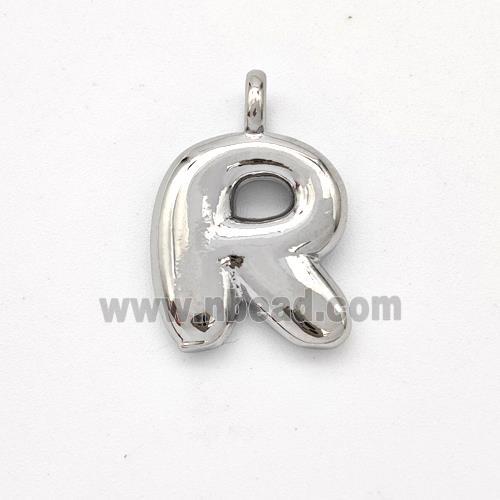 Copper Letter-R Pendant Platinum Plated