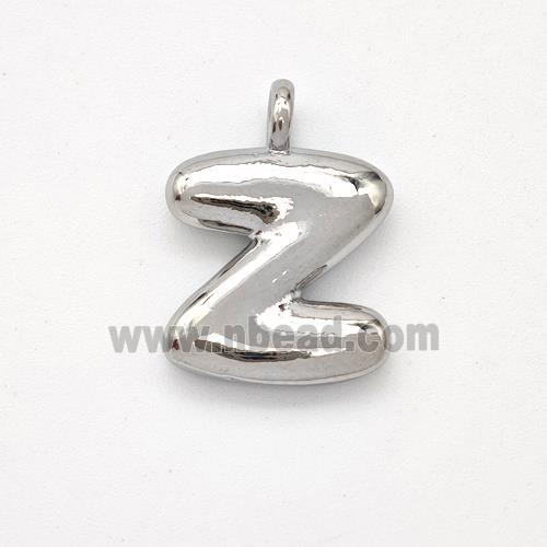 Copper Letter-Z Pendant Platinum Plated