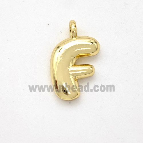 Copper Letter-F Pendant Gold Plated