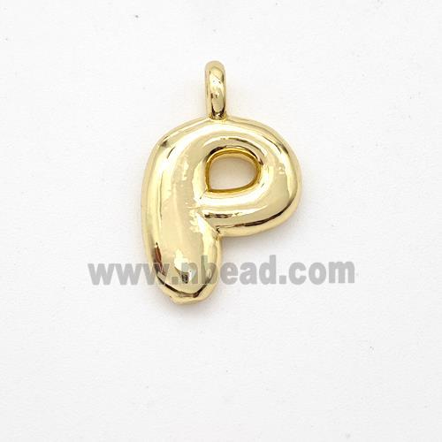 Copper Letter-P Pendant Gold Plated