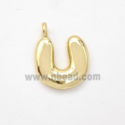 Copper Letter-U Pendant Gold Plated