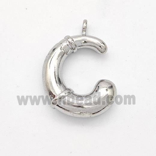 Copper Letter-C Pendant Platinum Plated