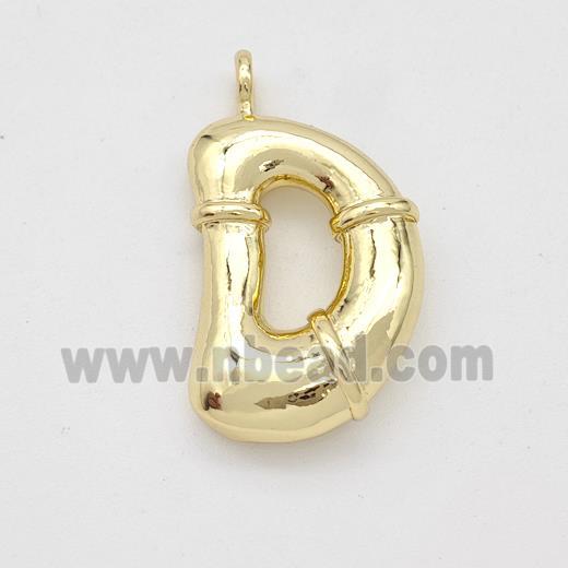 Copper Letter-D Pendant Gold Plated