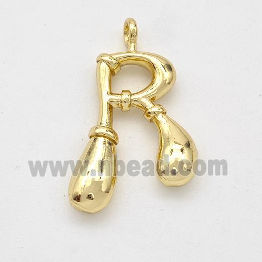 Copper Letter-R Pendant Gold Plated