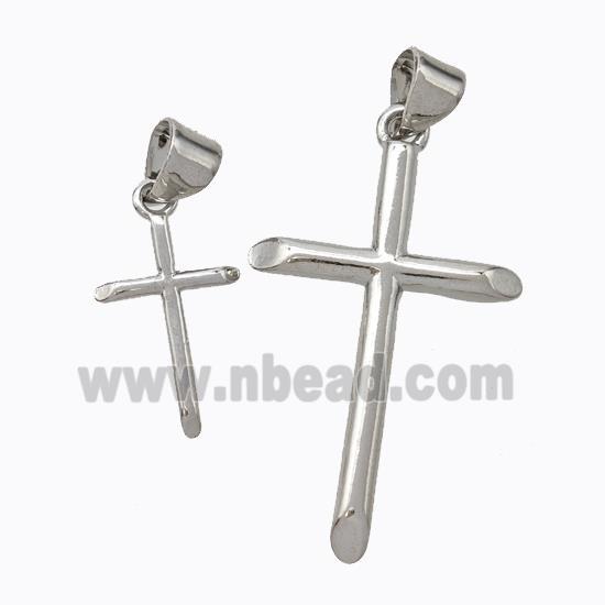 Copper Cross Pendant Platinium Plated