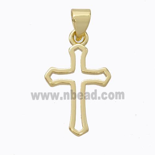 Copper Cross Pendant Gold Plated