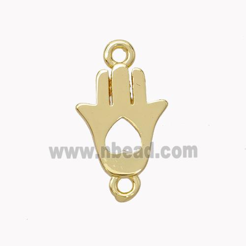 Copper Hamsahand Connector Heart Gold Plated