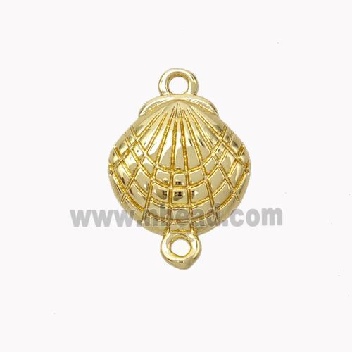 Copper Scallop Shell Connector Gold Plated