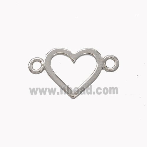 Copper Heart Connector Platinum Plated