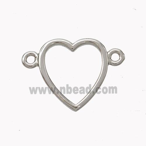 Copper Heart Connector Platinum Plated