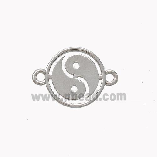 Copper Taichi Connector Yinyang Platinum Plated