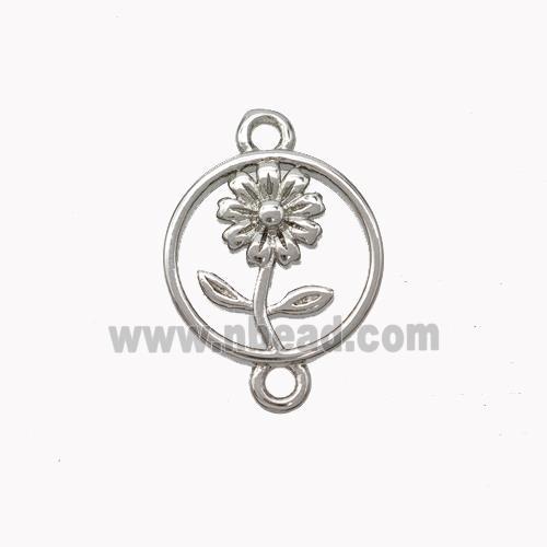 Copper Flower Connector Platinum Plated