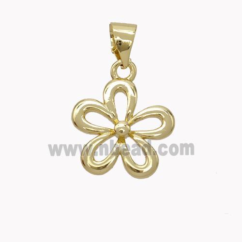 Copper Flower Pendant Gold Plated