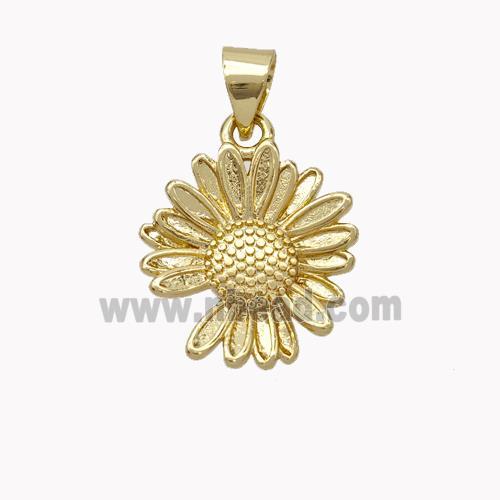 Copper Sunflower Pendant Gold Plated