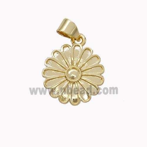 Copper Daisy Pendant Flower Gold Plated