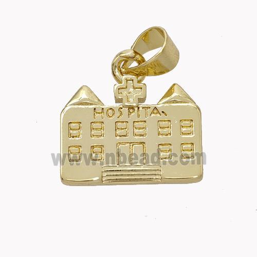 Hospital Charms Copper Pendant Gold Plated