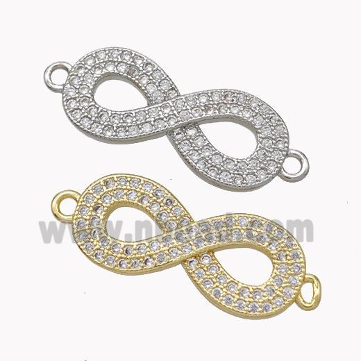 Copper Infinity Connector Micropave Zirconia Mixed