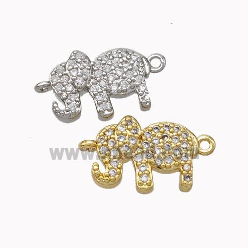 Copper Elephant Connector Micropave Zirconia Mixed