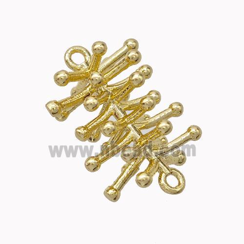 Branch Charms Copper Connector Gold Plated