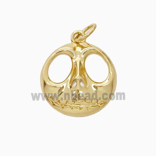 Halloween Mask Charms Copper Pendant Gold Plated