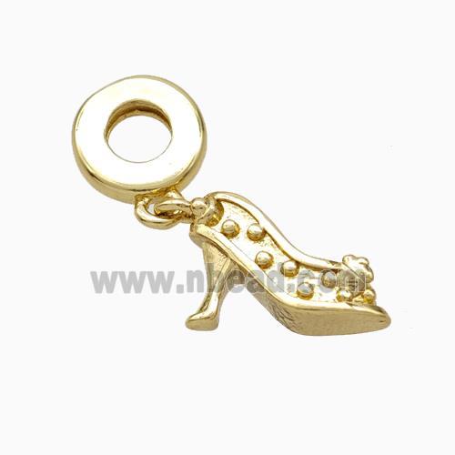 High Heels Charms Copper Shoe Pendant Gold Plated