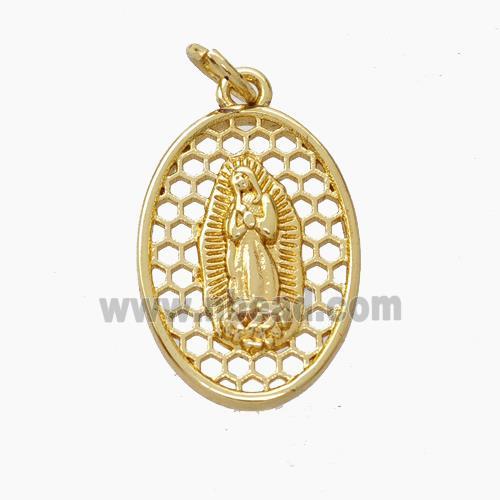 Jesus Charms Copper Pendant Gold Plated