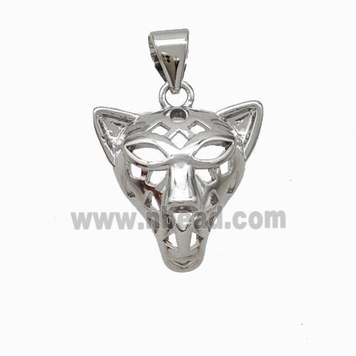 Copper Leopard Pendant Hollow Platinum Plated