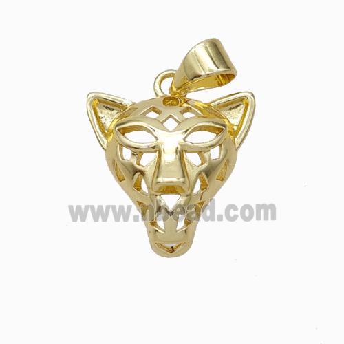 Copper Leopard Pendant Hollow Gold Plated