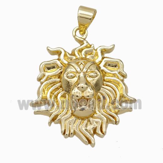 Copper Lion Pendant Gold Plated