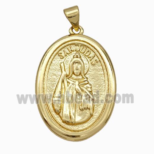 San Judas Charms Copper Pendant Gold Plated