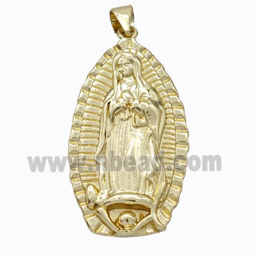 Virgin Mary Charms Copper Pendant Gold Plated