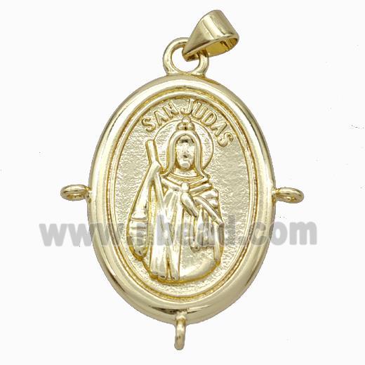 San Judas Charms Copper Pendant Gold Plated