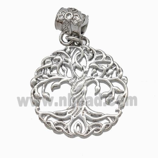 Tree Of Life Charms Copper Pendant Platinum Plated