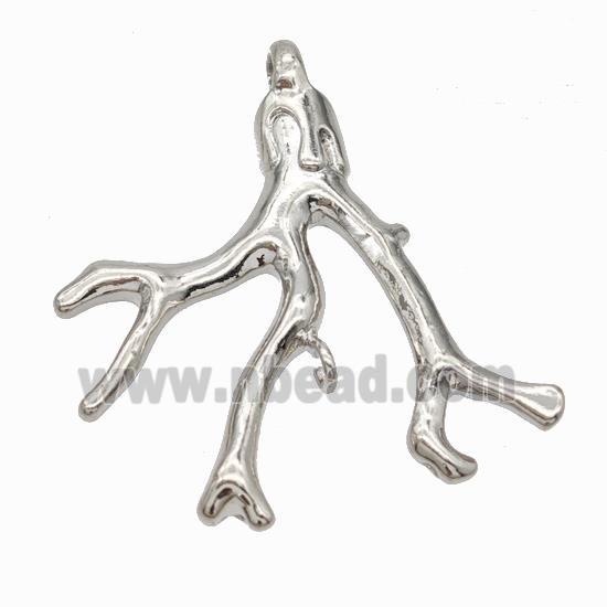 Copper Branch Charms Pendant Platinum Plated