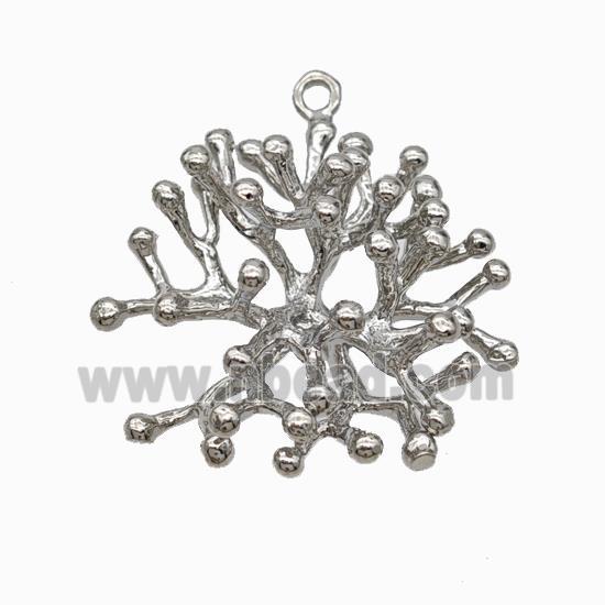 Copper Branch Charms Pendant Platinum Plated