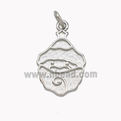 Santa Claus Charms Copper Pendant Platinum Plated